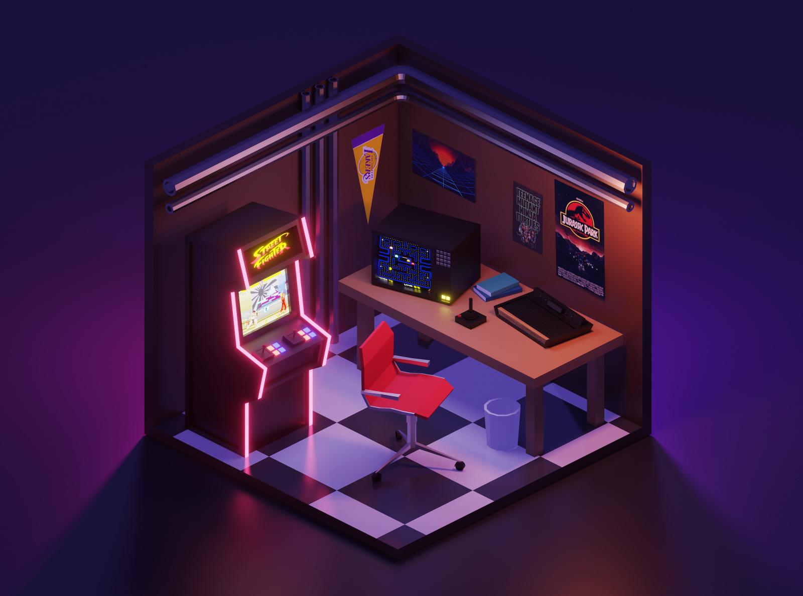 Retro Gamer Room by Jad Limcaco on Dribbble