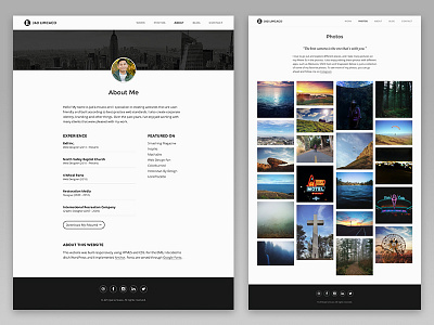 About / Photos Page about black photos portfolio white