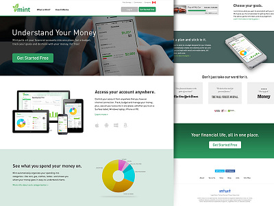 Mint.com Redesign clean finance mint redesign simple website