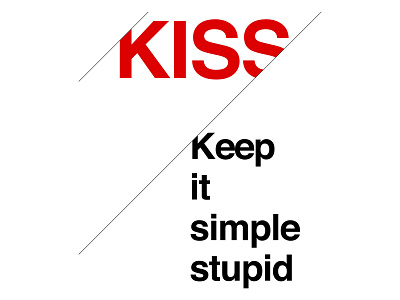 KISS black kiss minimal red simple typography white