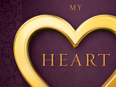 My Heart book cover floral gold heart purple