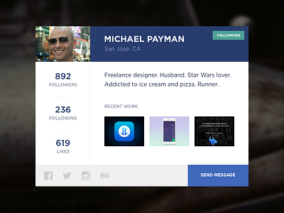 006 - User Profile 006 dailyui user profile