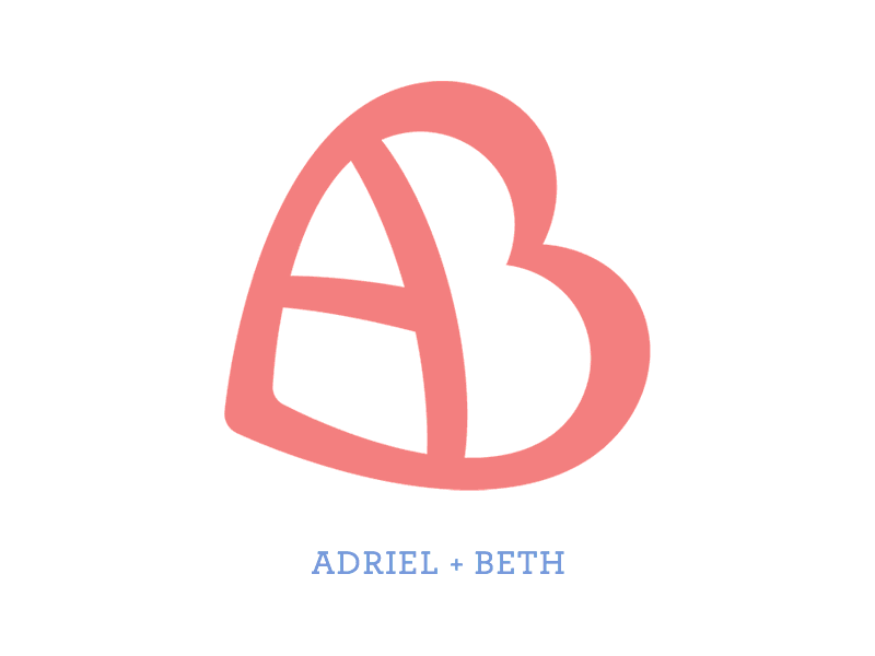 Adriel + Beth Monogram a b heart monogram pink wedding