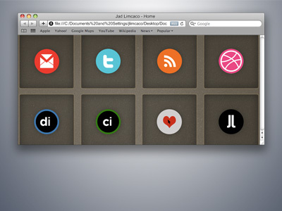 Default Homepage dribbble gmail icons rss twitter