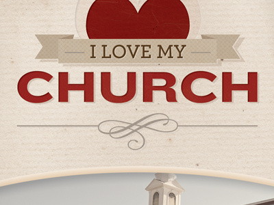 I Love My Church banner church heart love