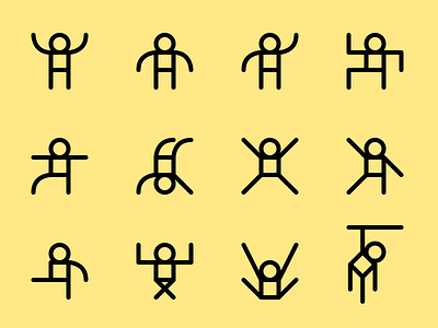 stickycons human icon line line art pictogram