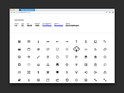 Raster goes v1.3 black icon icons iconset raster retro webdesign website