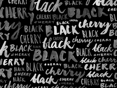 Black Cherry black and white black cherry hand lettering lettering