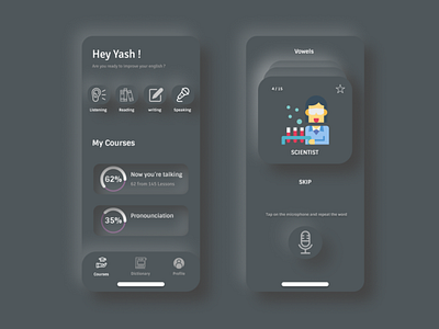 Recreated English Speaking App UI Design