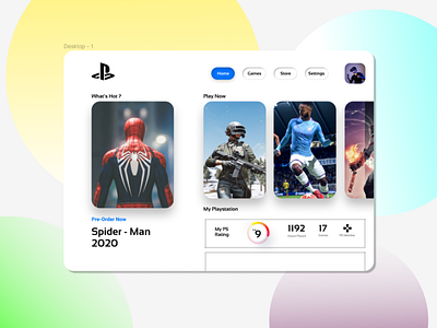 PS Gaming UI Design