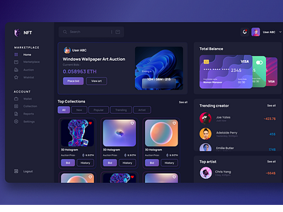 NFT Marketplace Dashboard