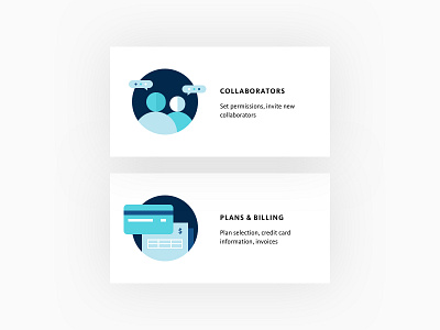 In-App Spot Illustrations billing chat collaborators color credit card illustrations invoice people plans spot illustrations