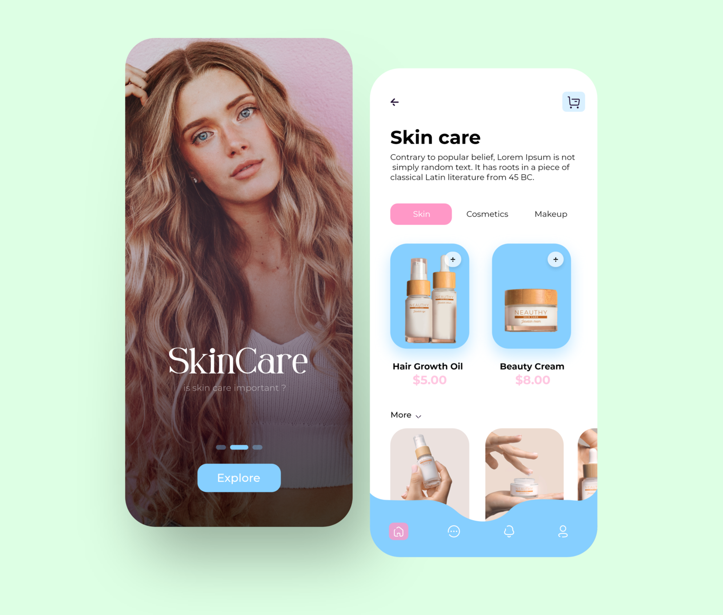 skin care app ui by sheetal sindhu on Dribbble