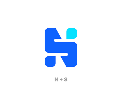 N + S brand branding design gestalt icon logo negative space pattern vector