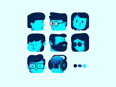 Team branding character design icon illustration pattern web