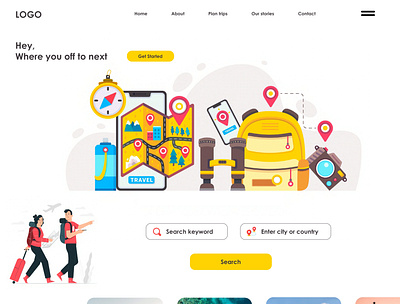 Travel Concept design illustration ui ux web