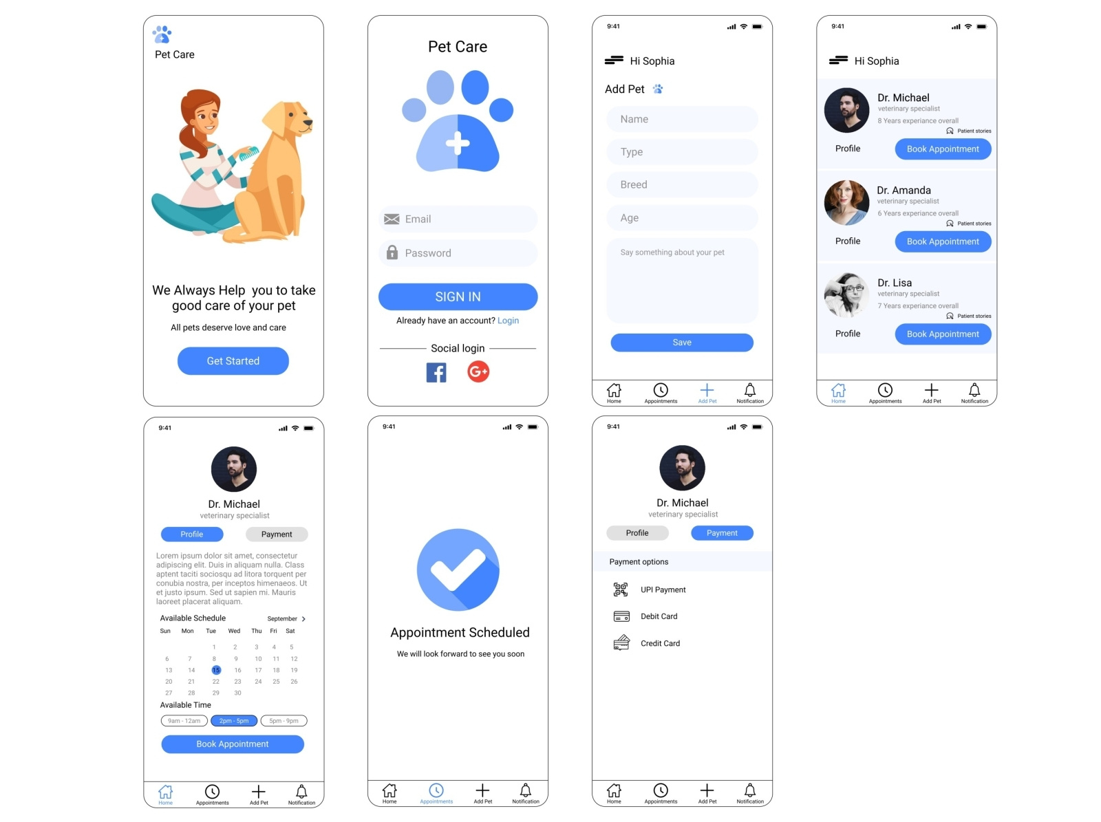 Vet Care App by Meghana on Dribbble