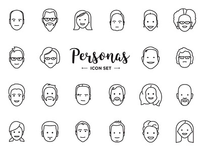 Personas Icon Set design graphic icons illustration