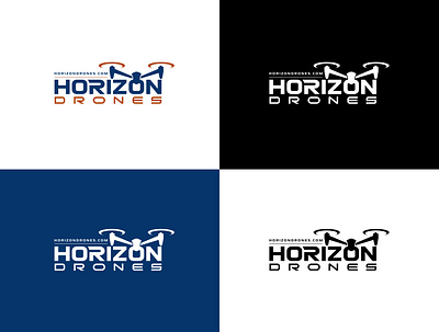horizon drones logo design areal logo branding design drone logo horizon logo logo vector