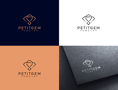 PETIT GEM JEWELRY LOGO branding design fiverrgigs gem logo illustration jewelry logo logo minimalist logo vector