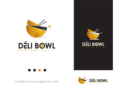 Asian food bowl restaurant logo design