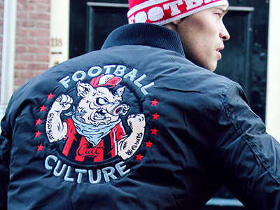 Football Culture clothing fan hooligan illustration jacket merch pig print soccer vector