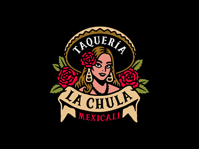 La Chula branding chula flower food girl illustration mexico pretty tacos taqueria vector