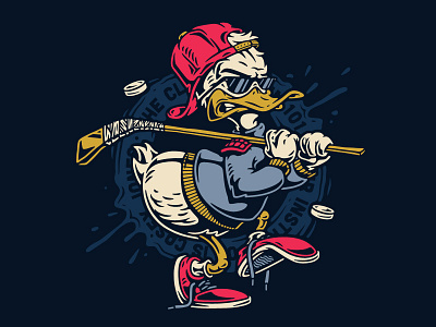 Duck donald duck hat hockey illustration snapback vector