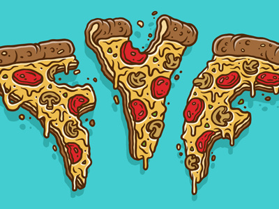 FYF Fest cheese concert design food fyffest illustration music pepperoni vector pizza shrimps type vector