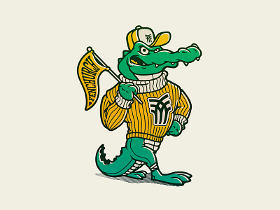 Fenchurch Gator alligator cap character college crocodile fenchurch gator illustration mascot reptile university vector