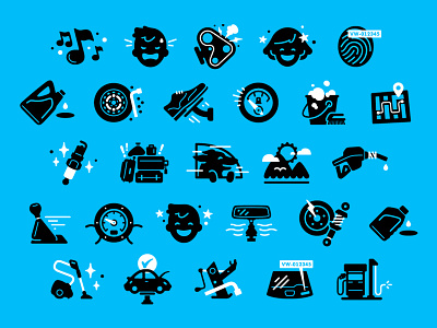 VW Icons air app car design dog icon illustration tachometer vector volkswagen vw