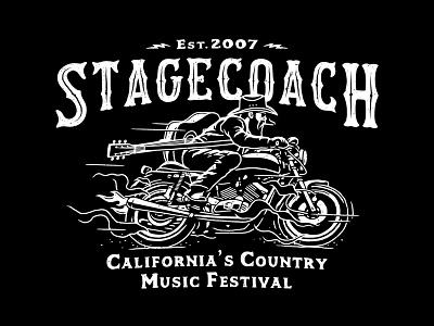 Stagecoach california coachella country cowboy festival guitar illustration moto music singer stagecoach vector