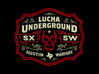 Lucha Underground SXSW austin buckle cowboy fight illustration lucha lucha libre sxsw texan texas vector warfare