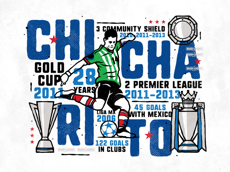 Chicharito beer bud light champion chicharito cup futbol illustration mexico party soccer vector wall