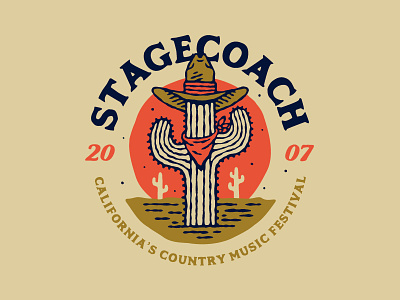 Stagecoach 2016 cactus california country cowboy desert festival hat illustration music sun vector western