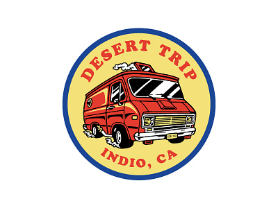 Desert Trip Patch cap desert festival hippie illustration merch merchandise music patch trip van vector