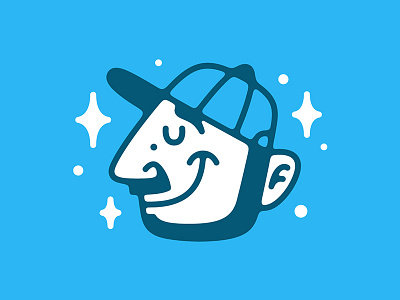 Me, myself and I beard cap character face illustration person portrait profile selfie shine stars vector