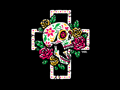 Sugar Skull candy cross dead death flower illustration mexico skull sugar vector