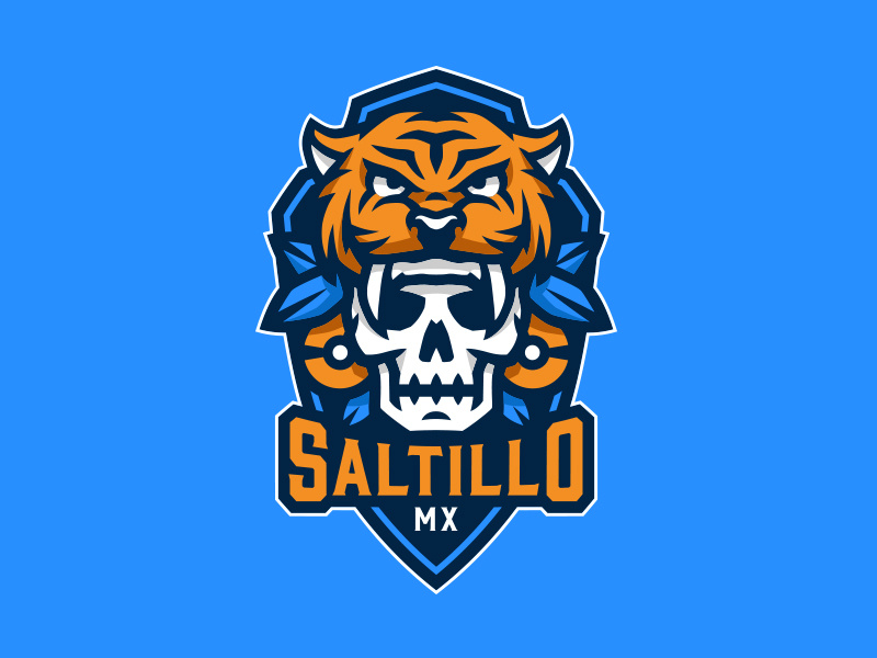 Saltillo MX games team royale clash shield badge skull sabertooth illustration vector mexico saltillo