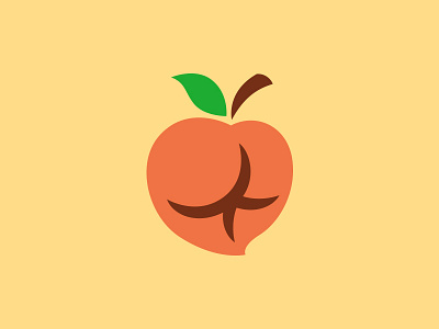 Peach ass butt fruit icono illustration logo party peach sexy vector