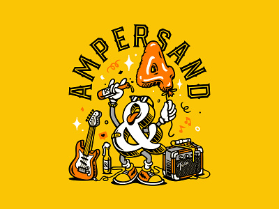 Ampersand Bar ampersand balloon bar beer character food illustration music party pizza rock vector years