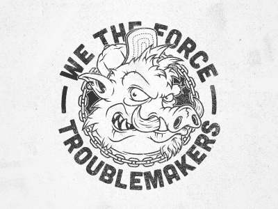 Boar boar force illustration logo maker pig trouble vector