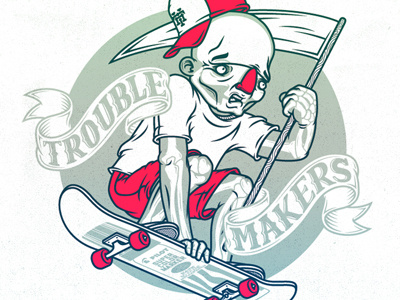 Life & Death bones death illustration life maker sk8 skate skateboarding skull trouble vector