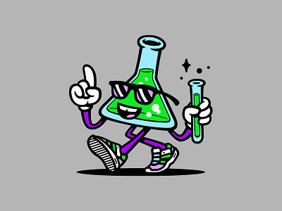 Coworkers Lab character chemistry cool illustration lab mascot sneakers vector