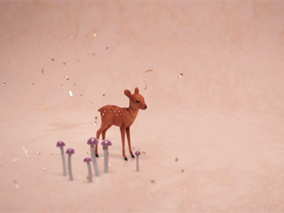 Design Reel Celebration confetti deer fawn marble motion mushrooms