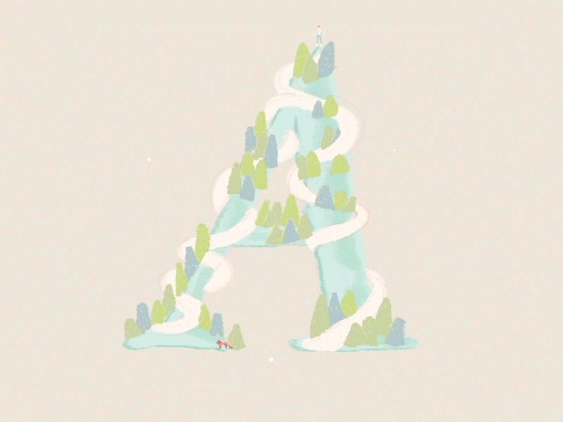 A is for Adventure illustration type animation typography