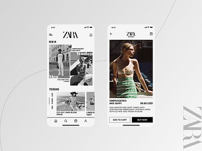 Zara Shopping App Concept app app design design ecommerce ecommerce app mobile app mobile app design shopping shopping app ui uidesign ux uxdesign zara