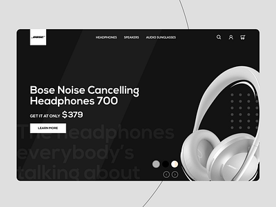 Bose Landing Page Concept app design bose design headphone landing headphone ui ui ux web web design