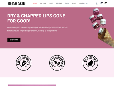 Beish Skin Lip Care Products ajax bootstrap codeigniter css3 design html5 illustration logo php seo wordpress