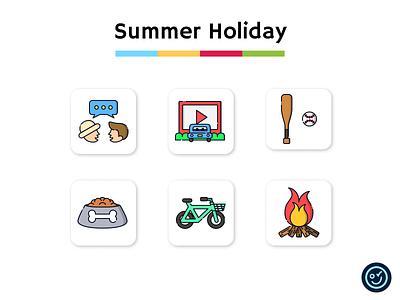 Summer icon pack design holiday icon icon design icon set iconography icons illustration summer ui